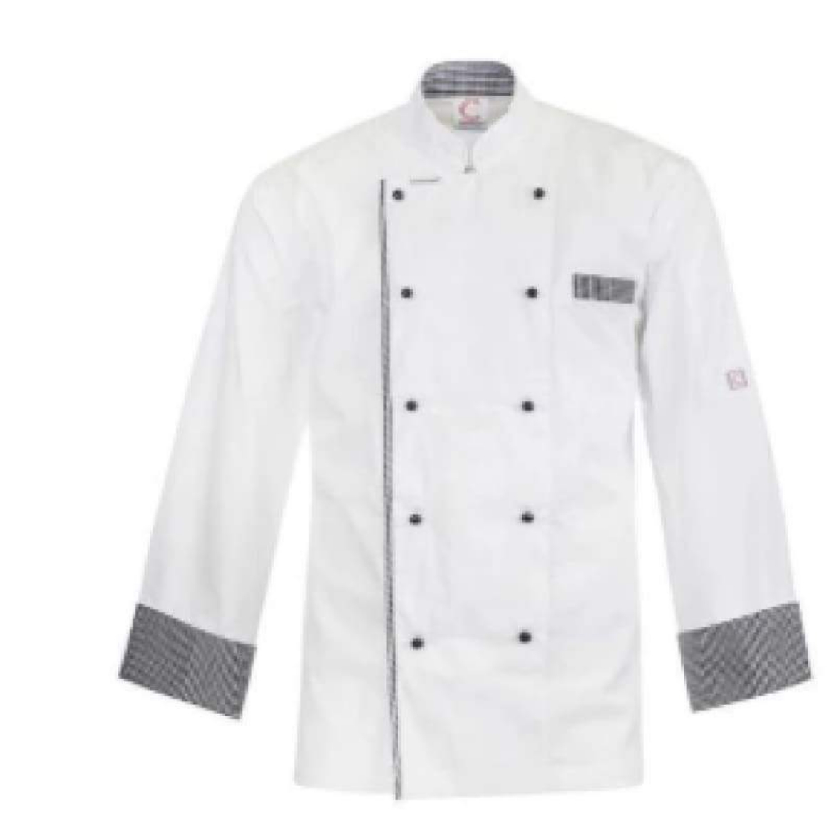 Picture of ChefsCraft, Executive Chef Lightweight Vented Jacket, Long Sleeve, Checked Detail